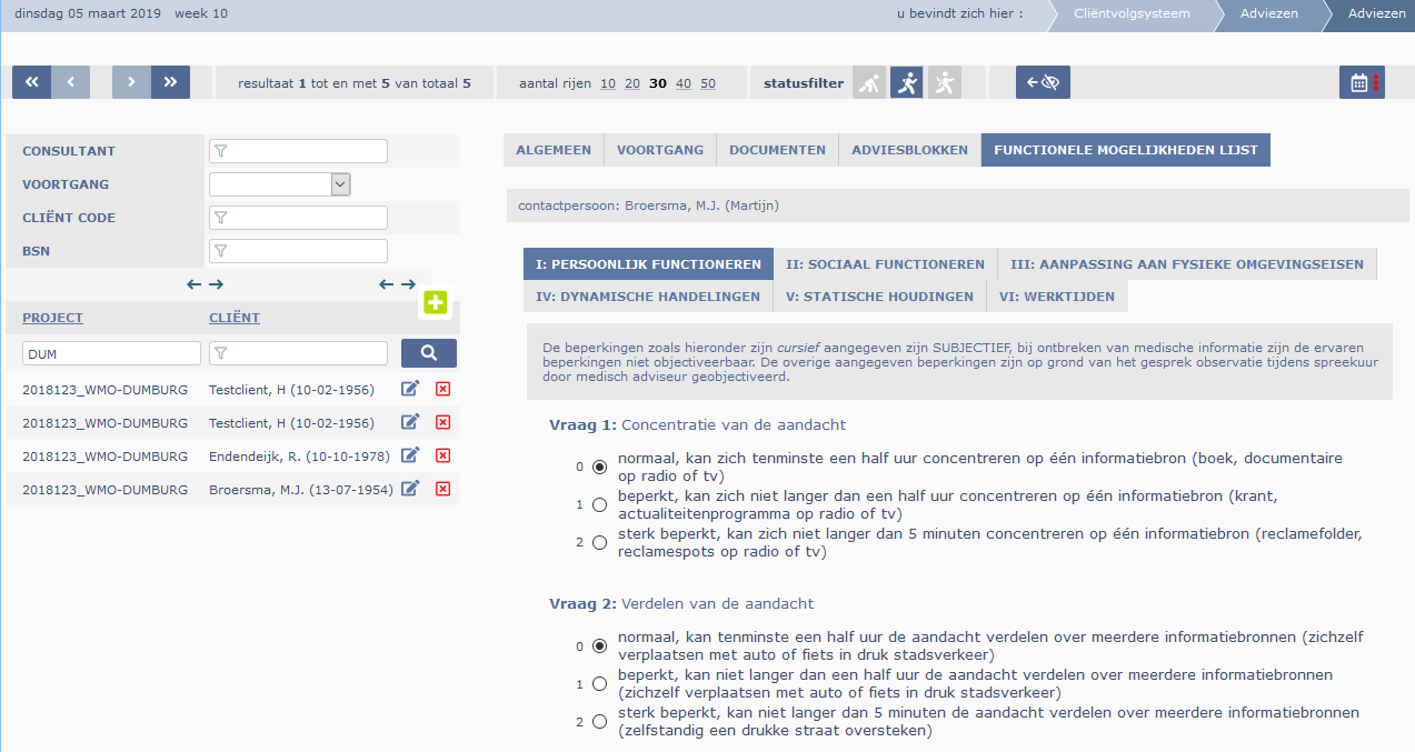 Fragment Clientvolgsysteem advies maken